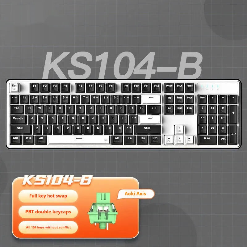 Red Dragon three-mode mechanical keyboard with 104 keys in multiple colour and switch options