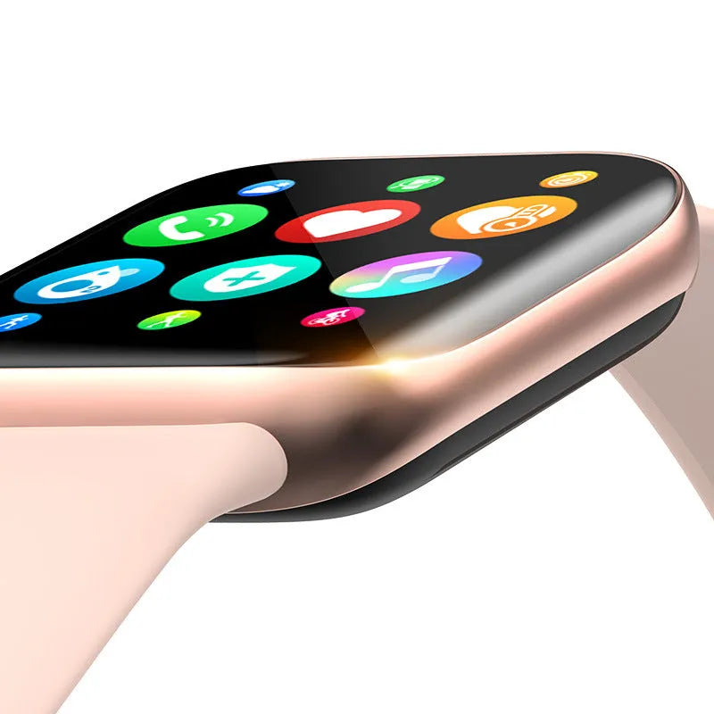 Smart bracelet with Bluetooth call and blood pressure monitoring on wrist showing 1.54 inch screen