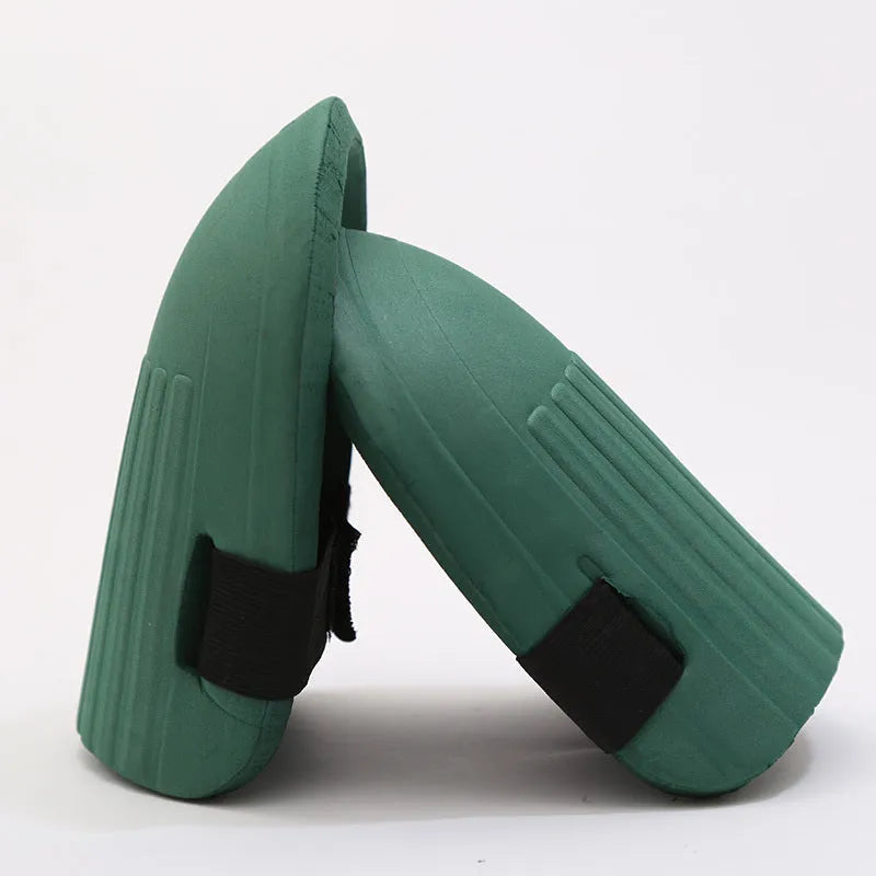 EVA foam knee pads for gardening in five colour options showing dimensions 19x15x1.3cm