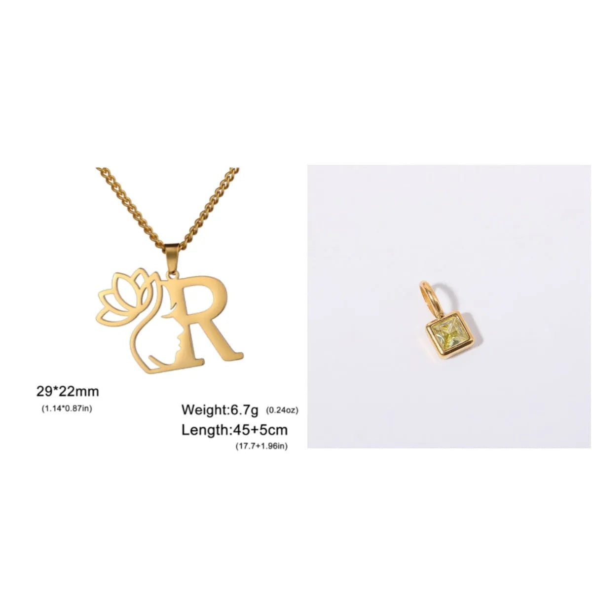 Gold and silver stainless steel fashion necklaces with a cross chain design and matching pendants.