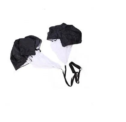 Black polyester 56 inch running speed training parachute with adjustable waist belt