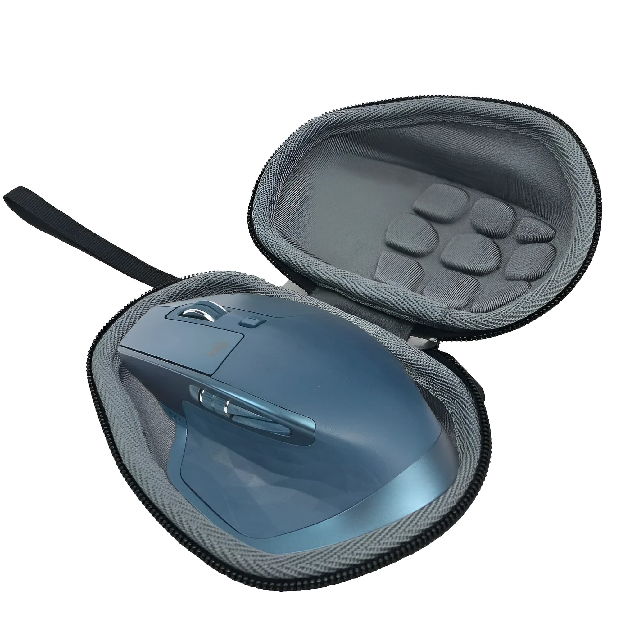 Black nylon 1200D and 6mm EVA mouse storage box with handle, shock-resistant interior