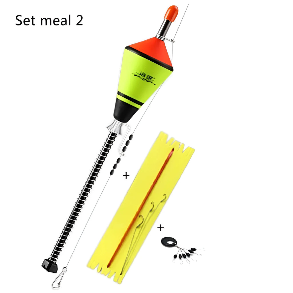 Nano EVA automatic fishing float set with fluorescent coating, high carbon rod, and stainless steel parts, 39cm total length