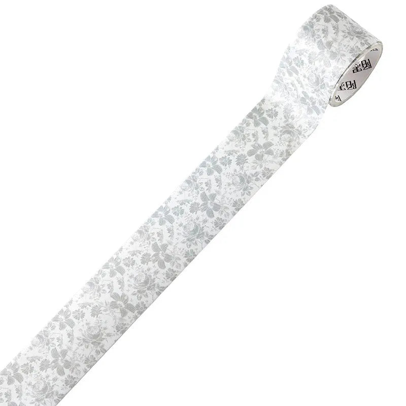 Roll of vintage style floral watercolour decorative tape on a Japanese paper base.