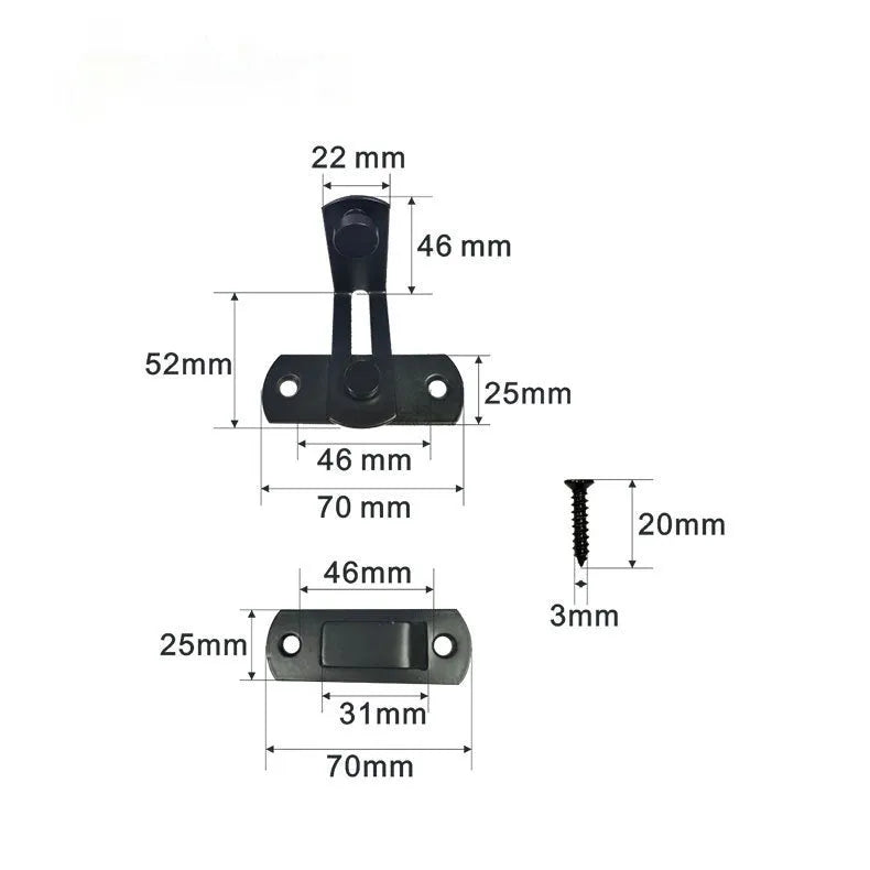 Warehouse sliding door lock with 90-degree hasp and flat shackle in carbon steel or stainless steel options