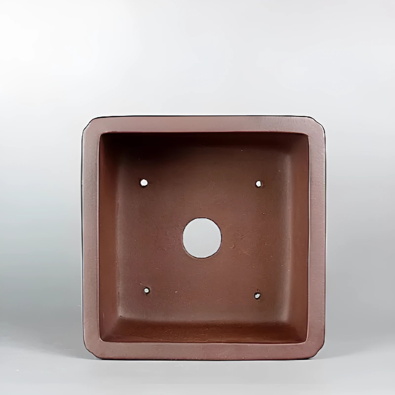 Brown handmade purple clay square flower pot with classical antique style