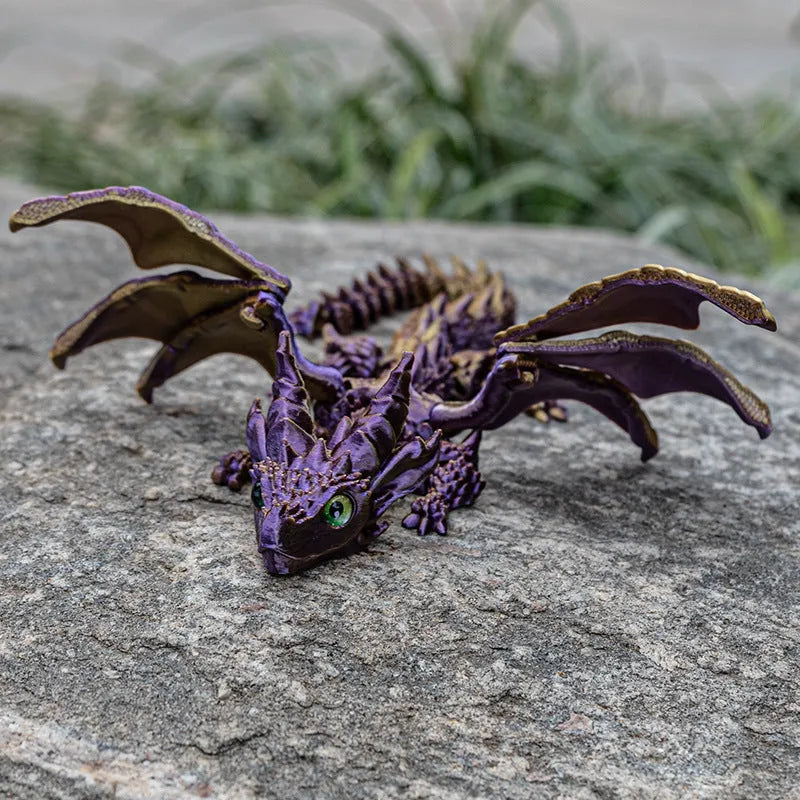 PLA plastic flying dragon wing decoration measuring 25x16x3cm in multiple colour finishes