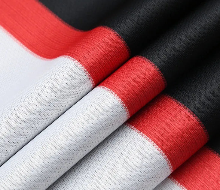 Men's cotton football uniform black white one size front view