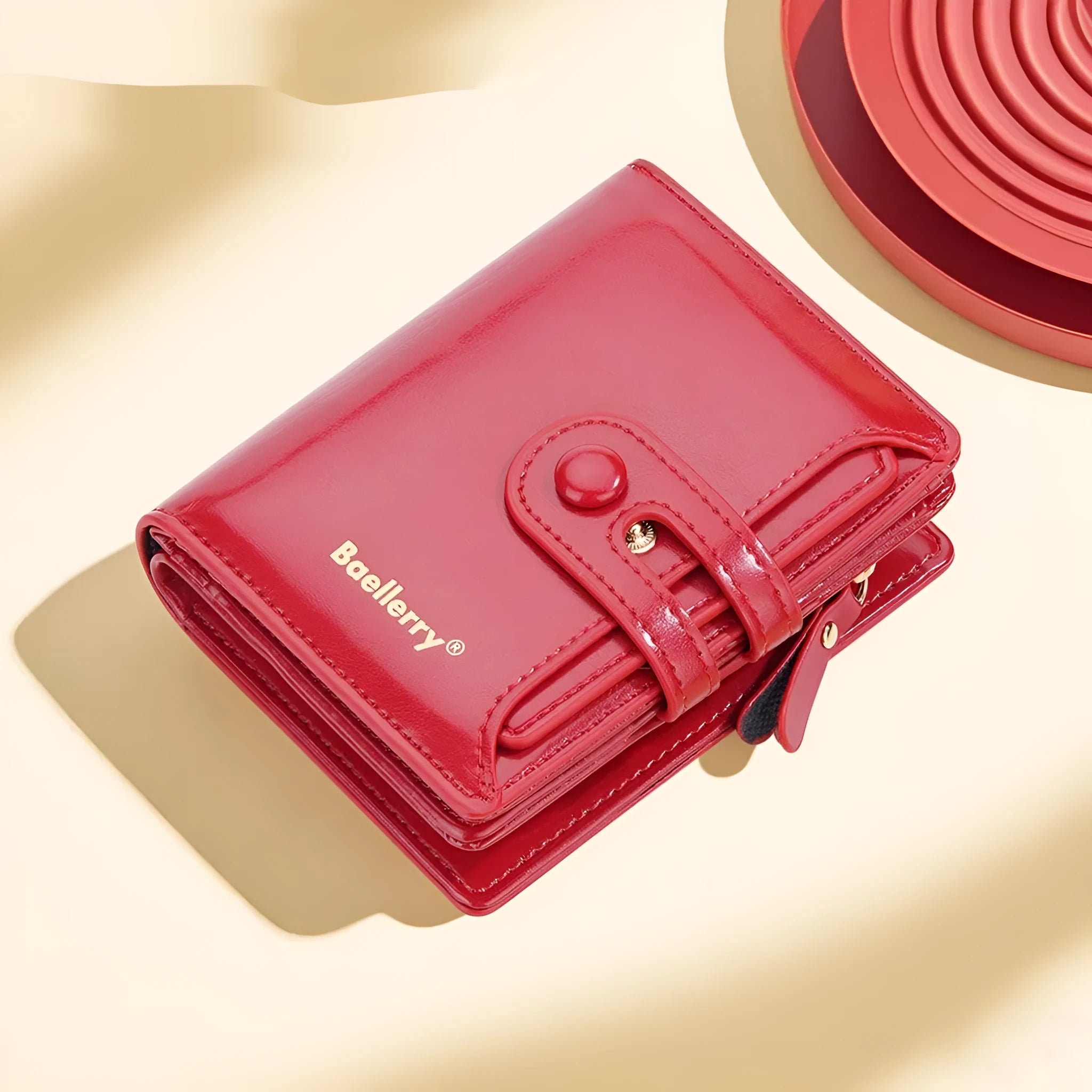 Women's PU leather card holder wallet shown in multiple colour options.