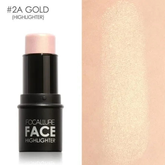 Face contour highlighter compact with four colour shade options labelled A, B, C, and D