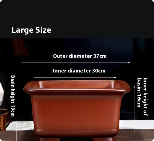 Extra large Chinese style purple clay plant pot for indoor flowers and plants