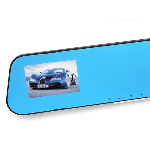 Black car rear view mirror dash cam with 4.0 inch HD display and 1080P recording