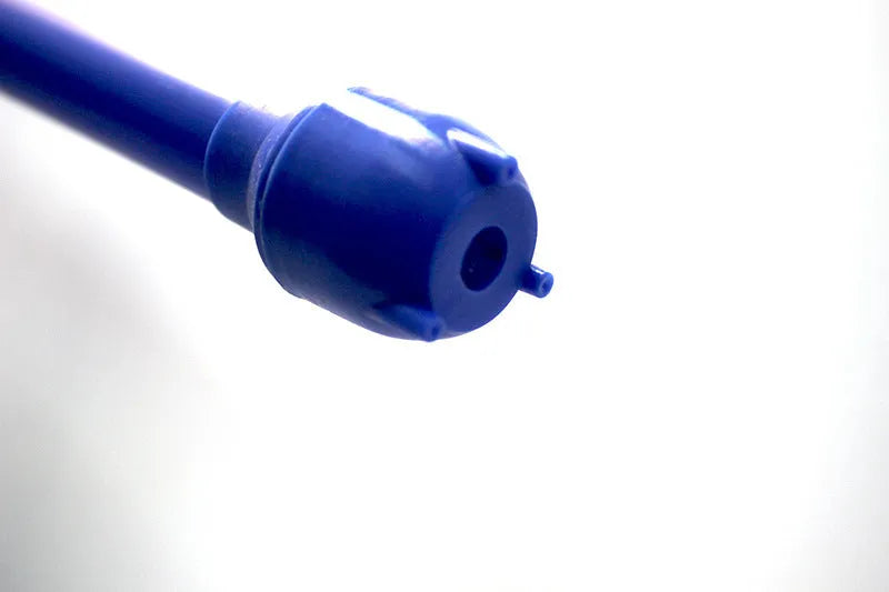 Blue or red manual hand siphon pump for transferring fuel and liquids