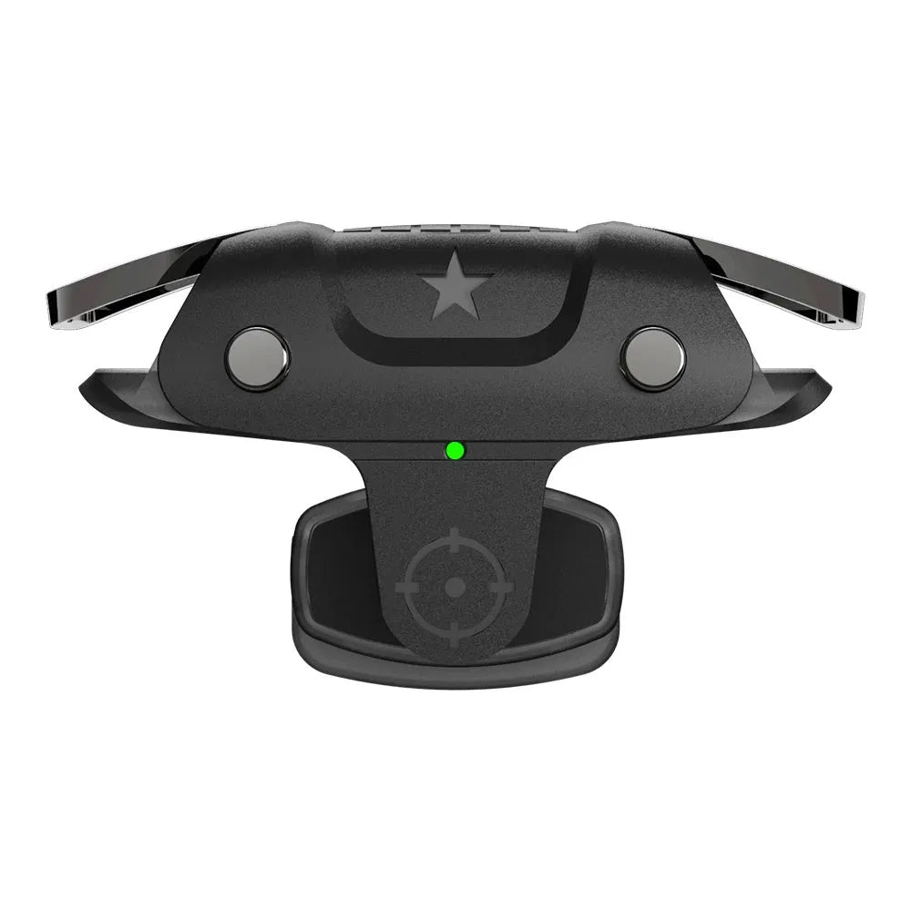 Black F5 mobile game controller joystick for smartphones showing compact size.