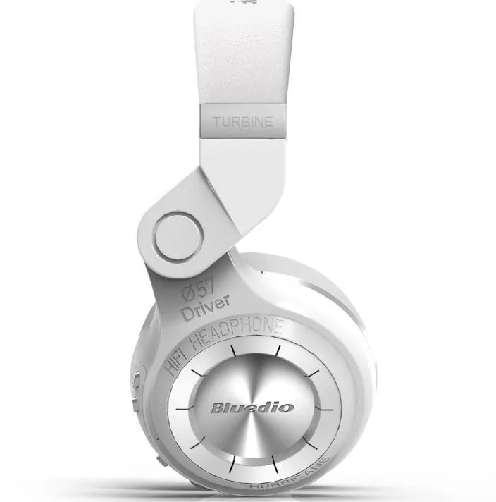 Blue String T2 Smart Edition black and white Bluetooth over-ear headset with folding design.