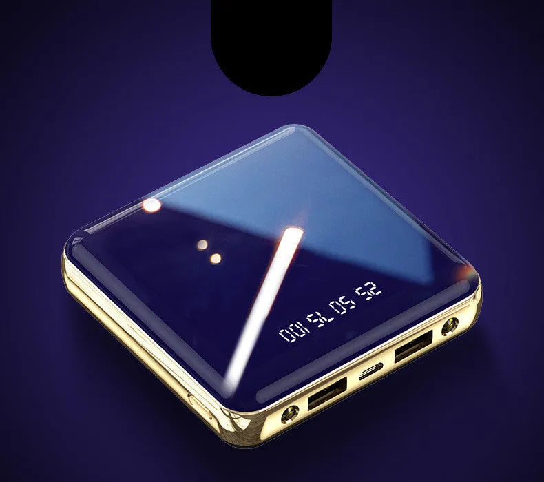 Compact 20000mAh mini power bank in blue, green, grey or red colours with multiple USB charging ports