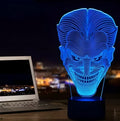 USB-powered 3D acrylic LED lamp with remote control showing seven colour options