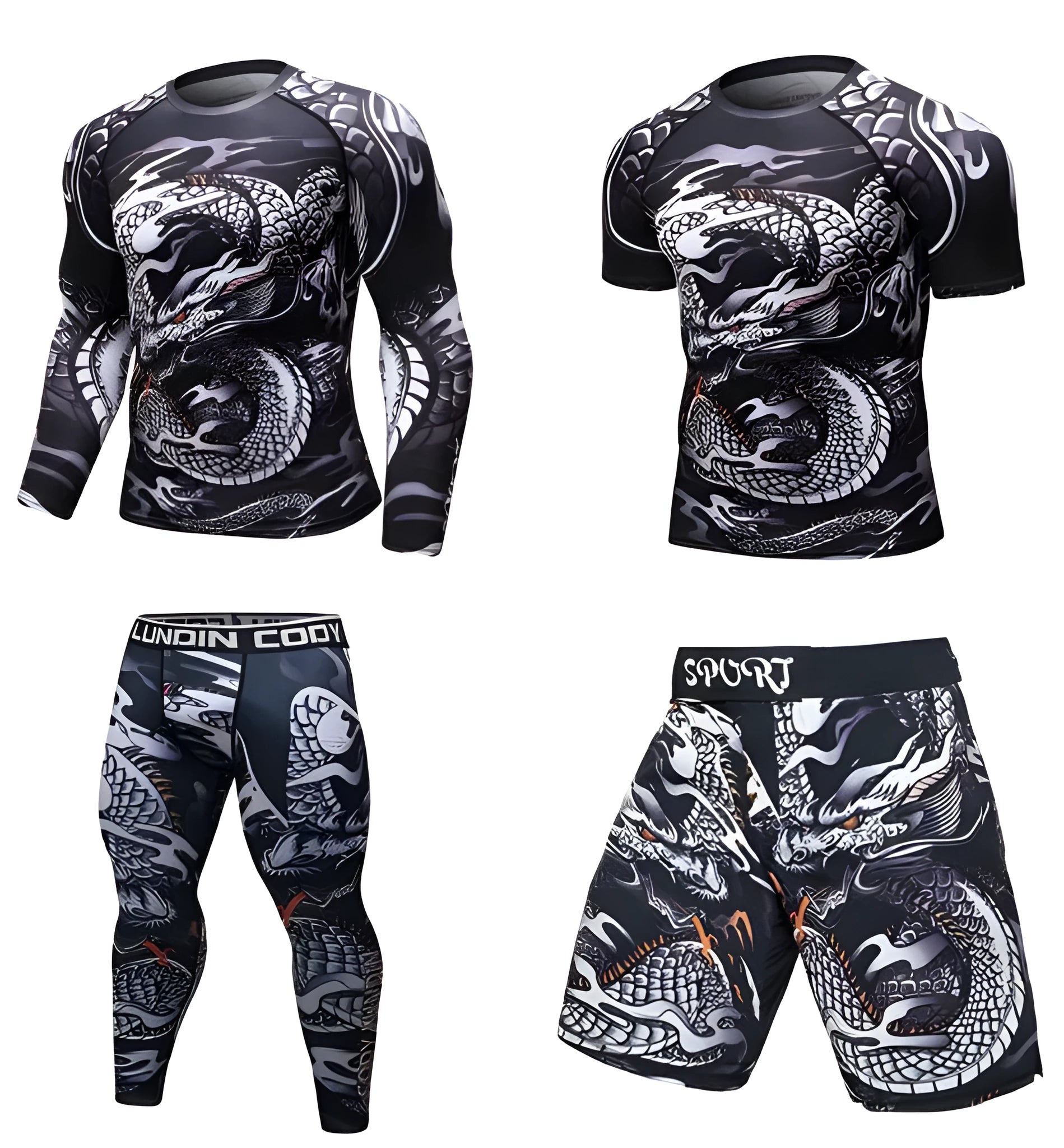 MMA compression rashguard long sleeve T shirt in polyester for gym training