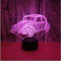 Colourful 3D LED table lamp with acrylic shade and touch remote controls on black base