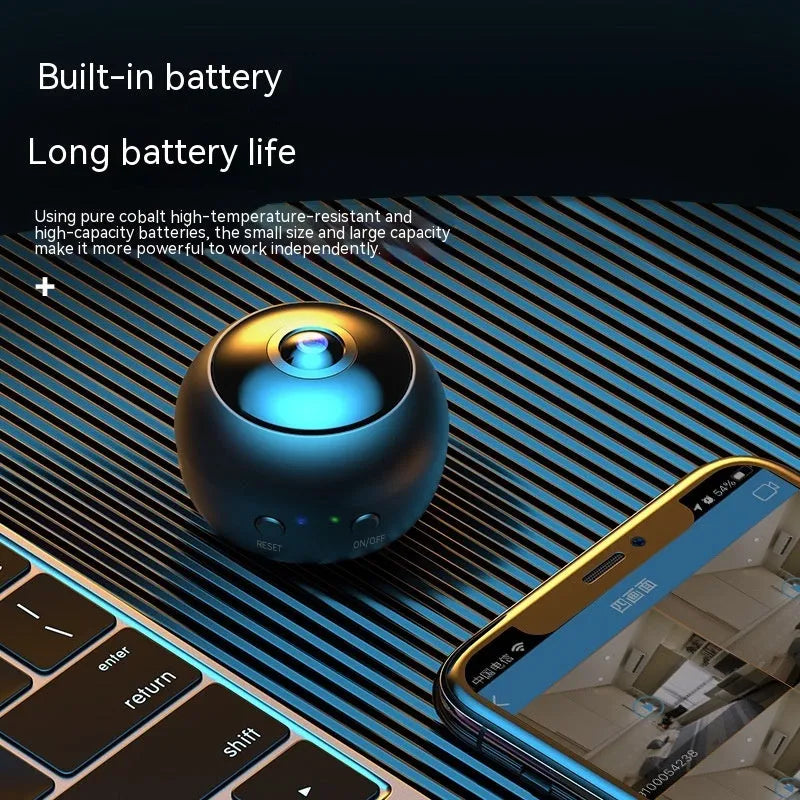 Wireless WiFi surveillance camera with 1080p resolution and ABS plastic housing for indoor security monitoring