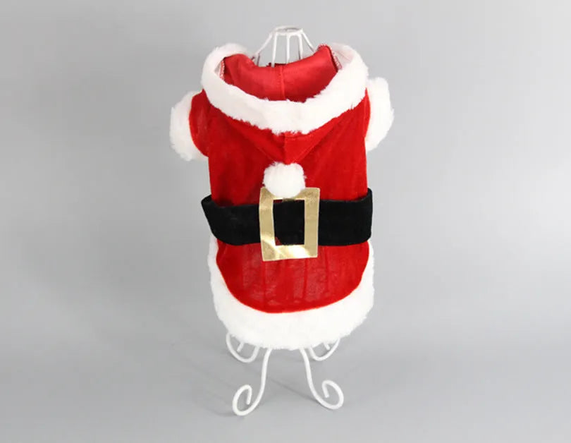 Red acrylic pet dog Christmas clothing with festive skirt style for small dogs