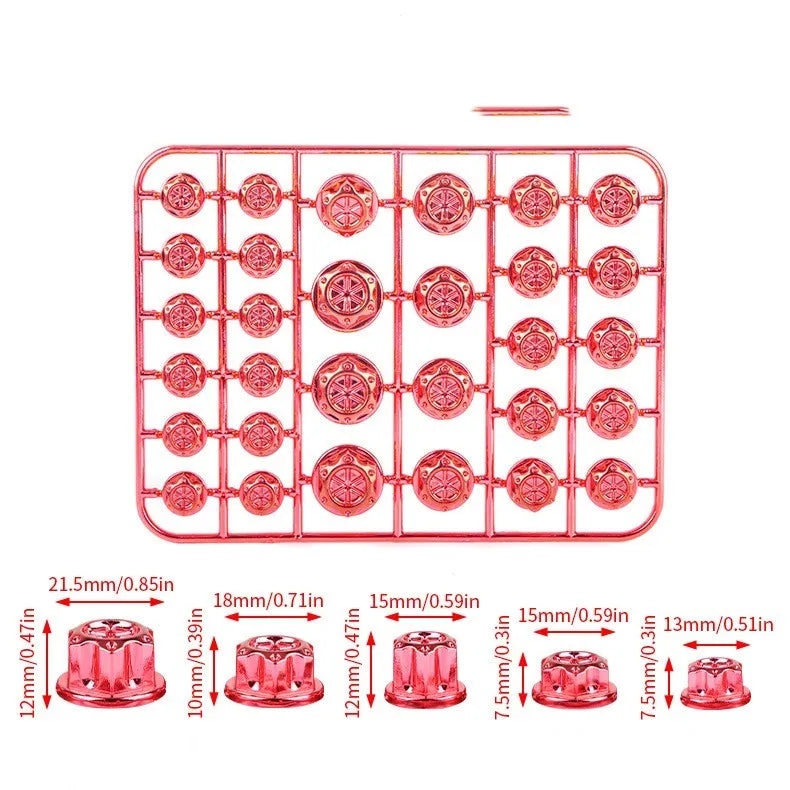 30-piece set of ABS plastic motorcycle screw caps in eight different colours