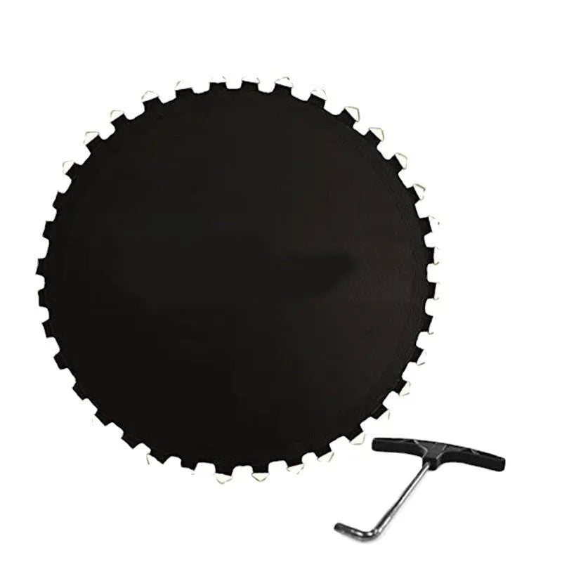 Round trampoline elastic fabric replacement cloth in polypropylene material showing button fastenings