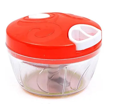 Green manual kitchen chopper with stainless steel blades and 500ml ABS plastic container