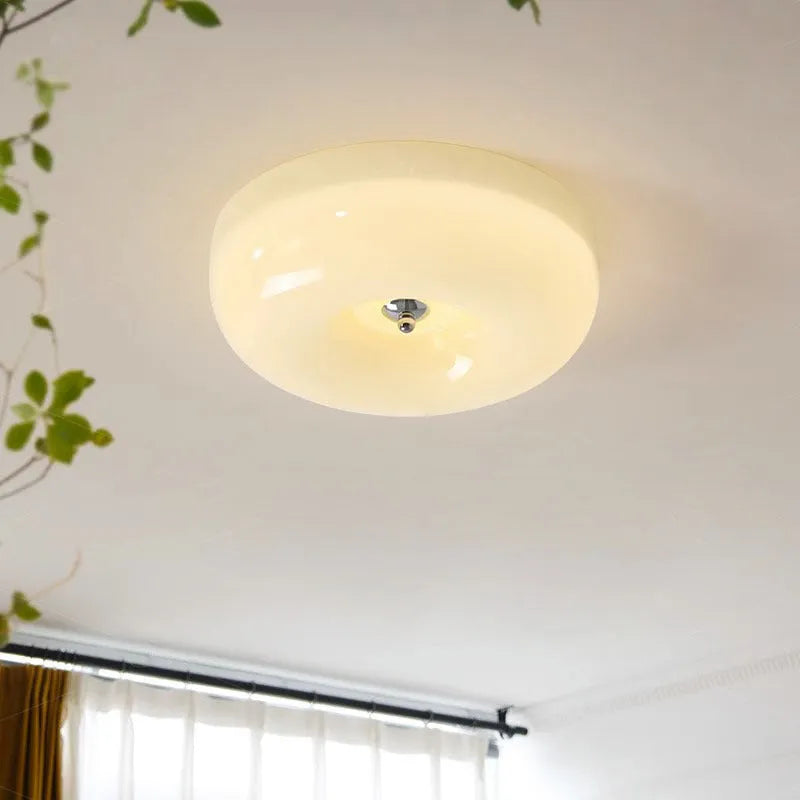 Cream coloured American style bedroom ceiling lamp with three-colour light setting