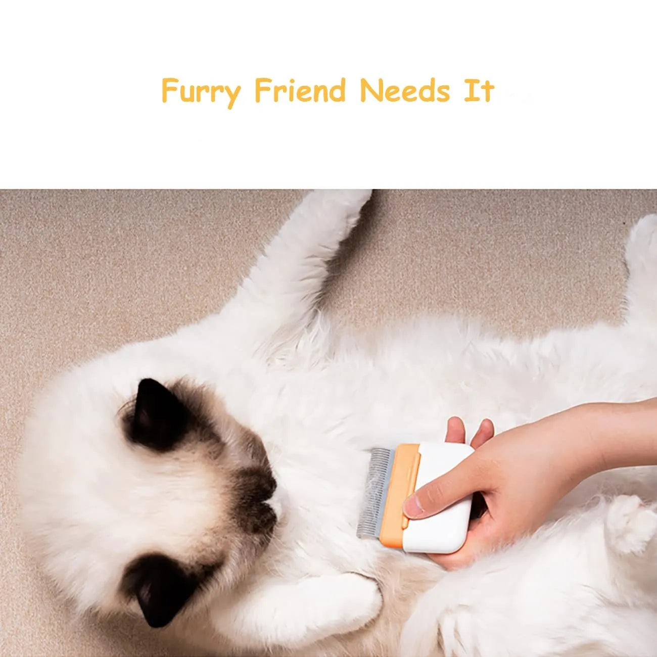 Blue double-sided pet grooming comb for deshedding cats and dogs
