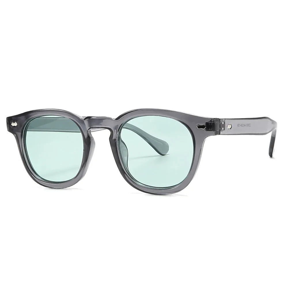 Simple round rim sunglasses with retro Hong Kong style design in multiple colour options