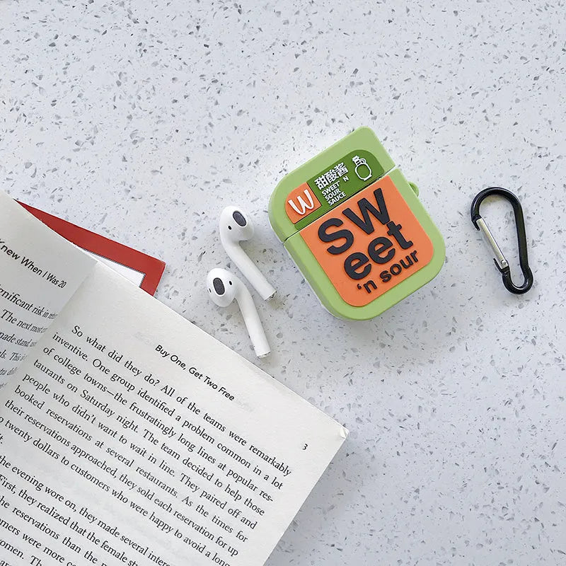 Cartoon animal design silicone case for AirPods 1 and 2 generation in multiple colours