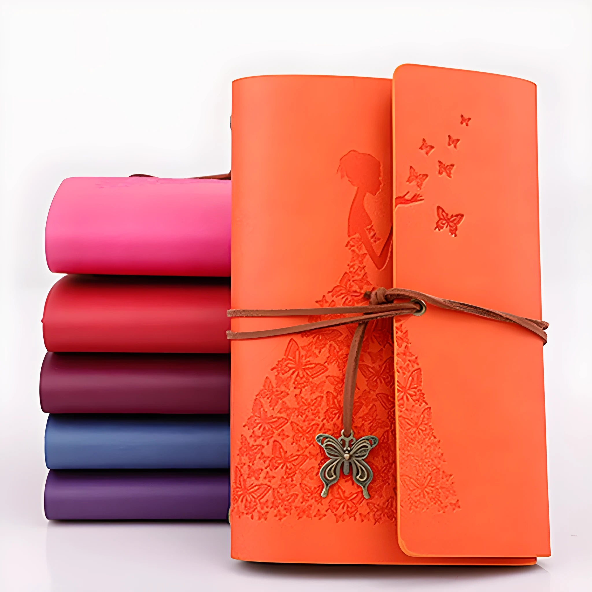 Kraft Paper Hand Bound Diary 8x12.5cm Loose Leaf Notebook for Business Gifts Employee Benefits Employee Benefits in Lake Blue Pink Purple Red Wine Red Yellow S L Size