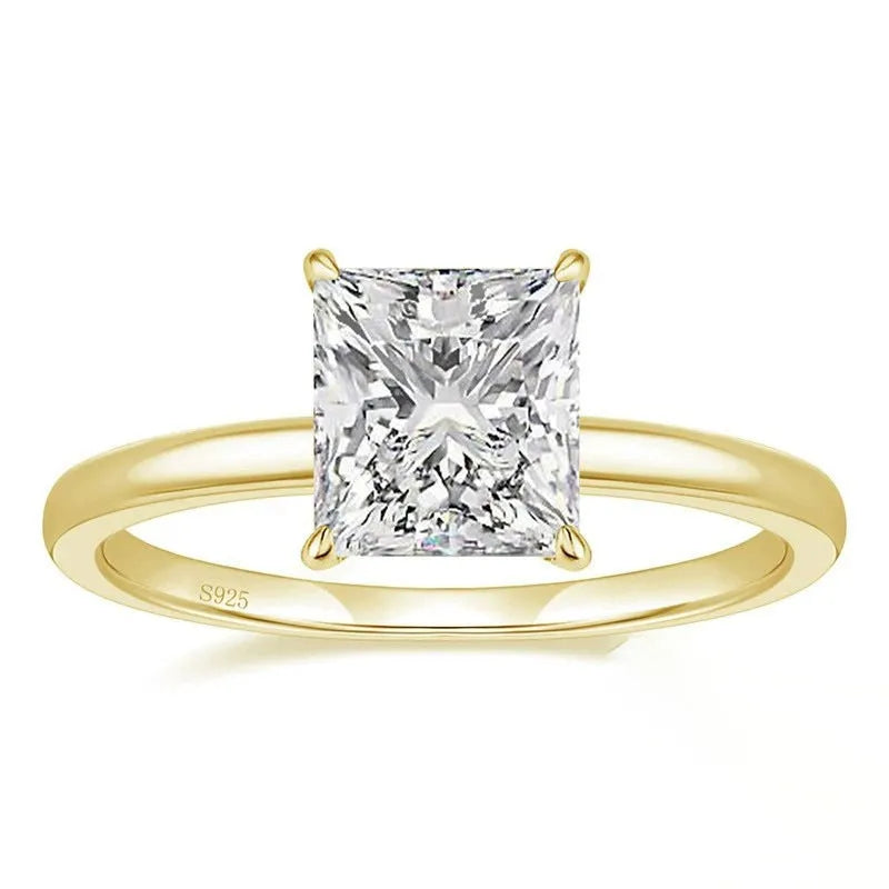 Polished 925 silver geometric simple ring for women on a white background.