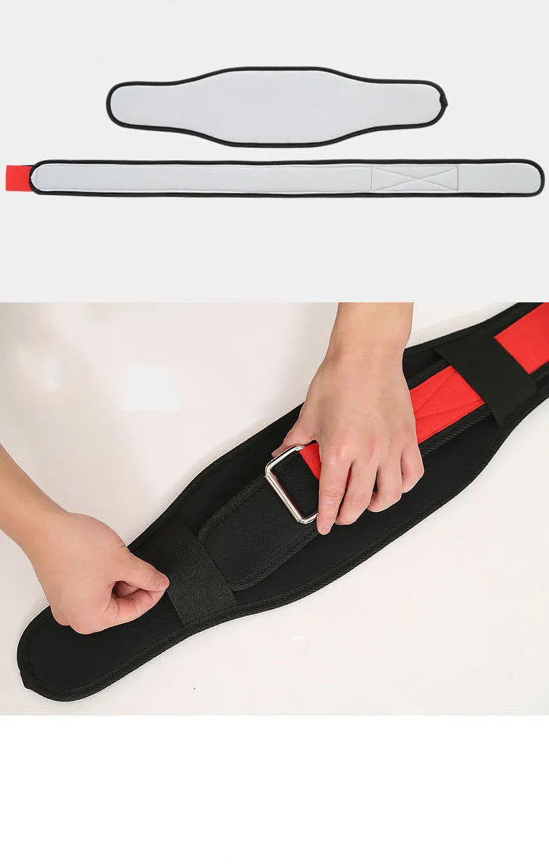 Nylon fitness weightlifting waistband for adult training in black, red or yellow colours