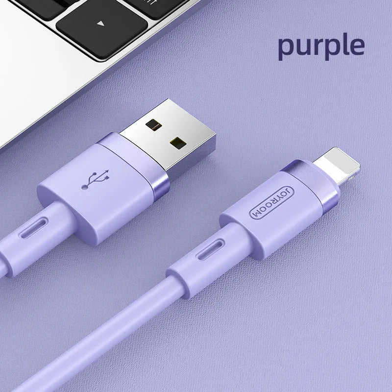 Type-C charging cable with straight connectors in five colour options