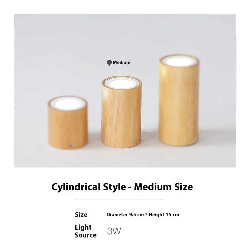 Modern simple solid wood surface mounted downlight in square or round shape for corridor or entrance.