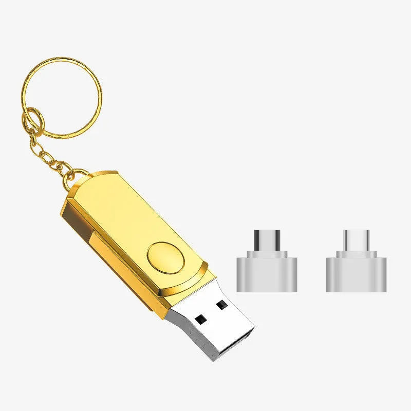 Metal USB flash drive 128GB 256GB gold rose gold silver for iPhone OTG