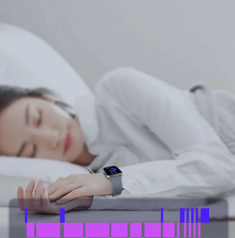 Black smart watch with 1.7-inch colour touchscreen on an adjustable strap.