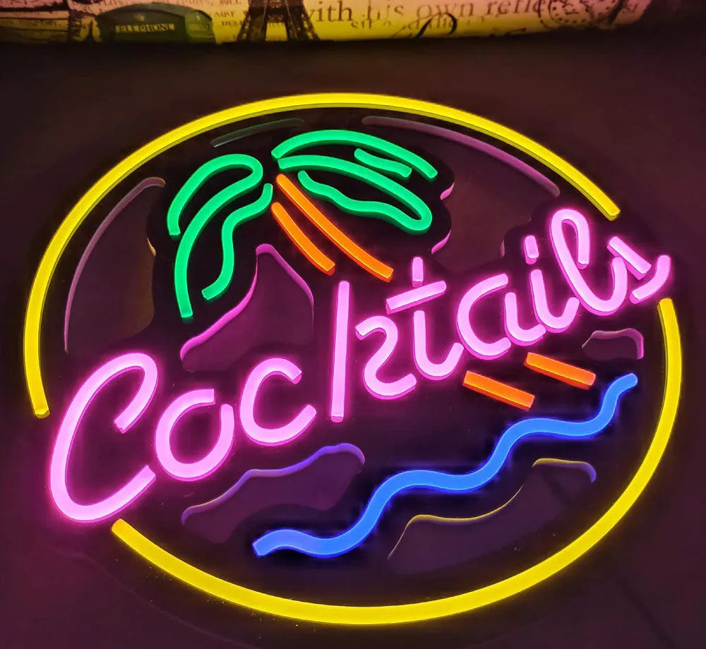 LED coffee neon billboard advertising light with high brightness mixed colour illumination