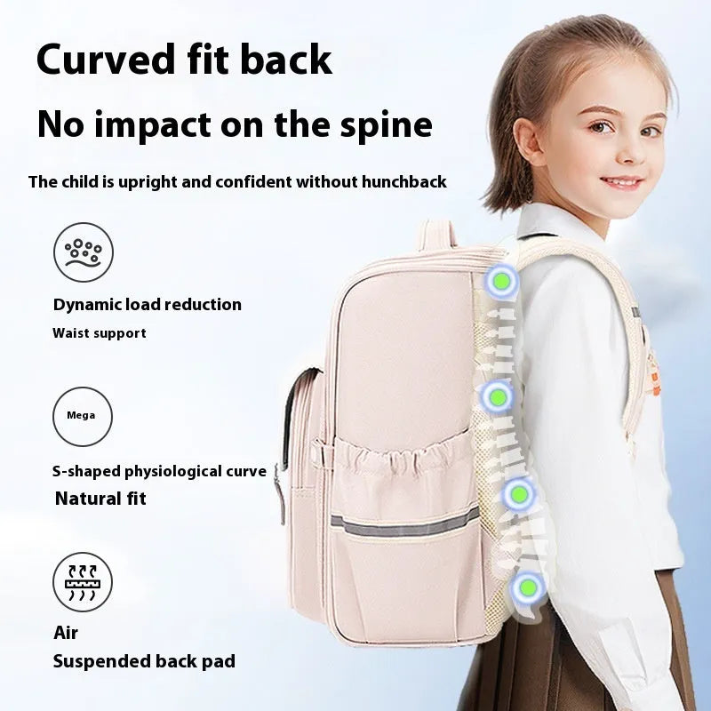 Lightweight Oxford cloth school backpack for students in grades 5-6 with large capacity