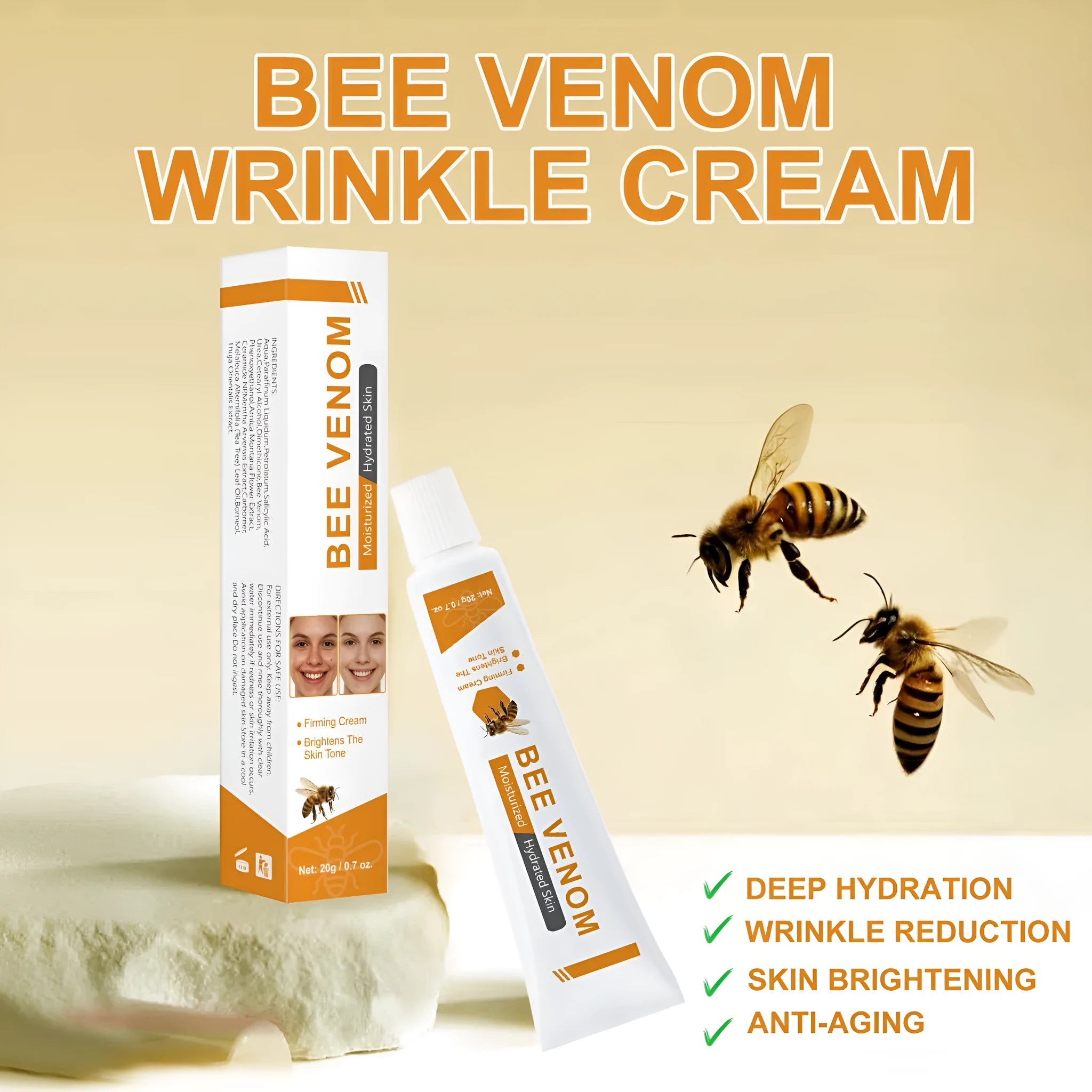 BEE Facial Neck Cream 20g jar with FP-A024 formulation for face and neck application