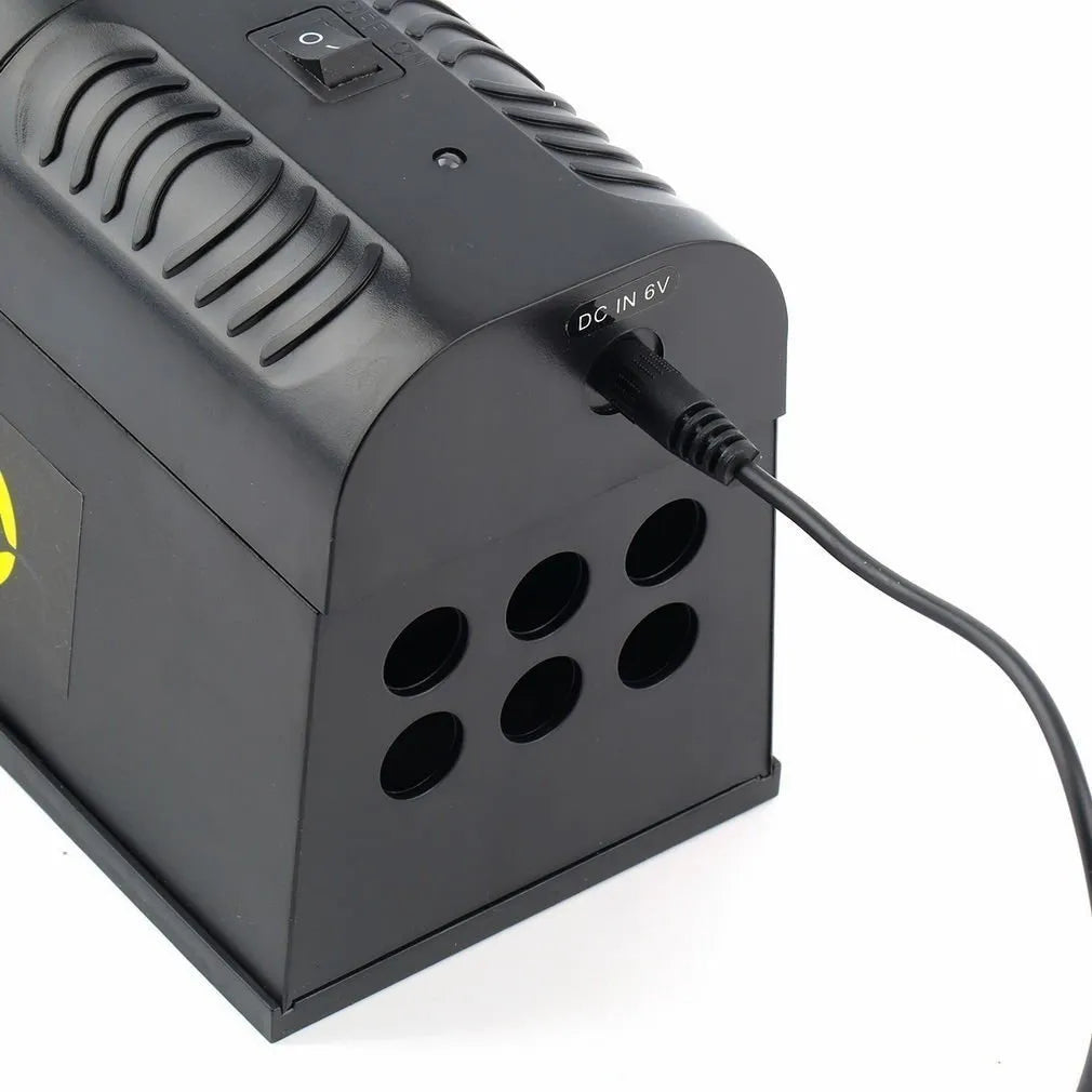 Black high voltage electronic rodent killer device with choice of plug types