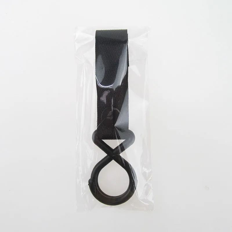 Nylon Velcro luggage hook in multiple colours on white background with OPP packaging