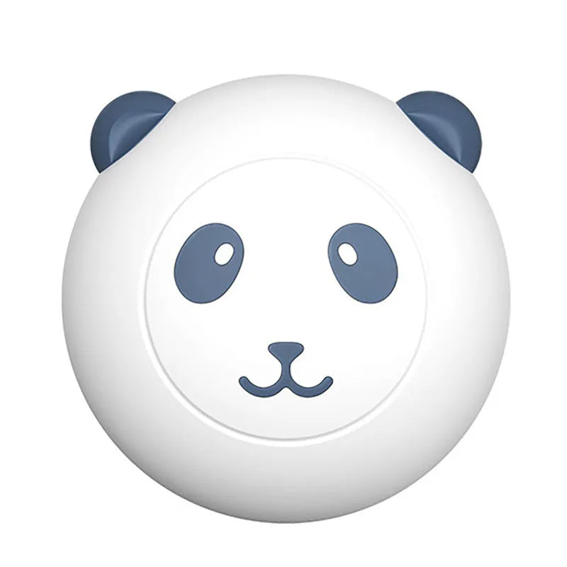 Panda-shaped silicone pet shower brush with soft bristles for dog and cat bath time.