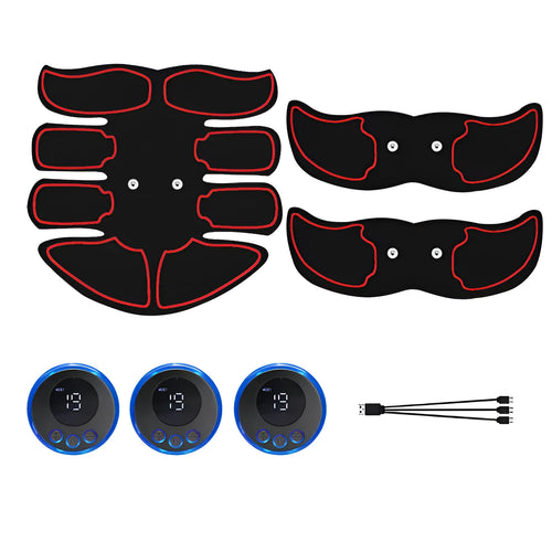 K81 digital abdominal muscle patch three-piece set with colour-coded edges and display