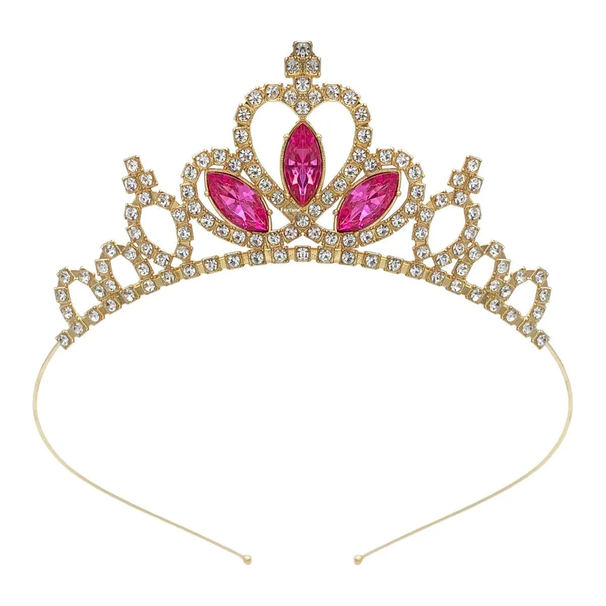 Girl's alloy princess crown with electroplated finish and crystal accents