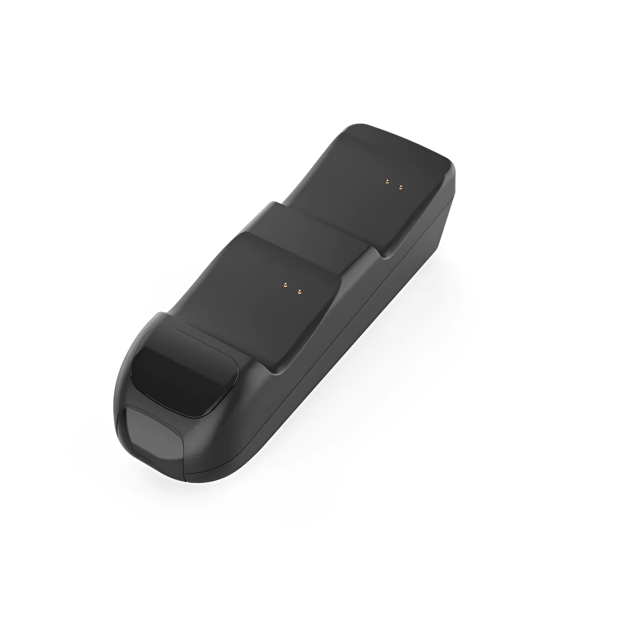 Black wireless charging station for two Xbox Series X controllers with LED lights, showing included rechargeable battery packs.