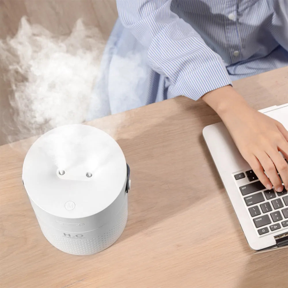 Wireless USB rechargeable bedroom humidifier in green grey pink or white with 1.1L tank