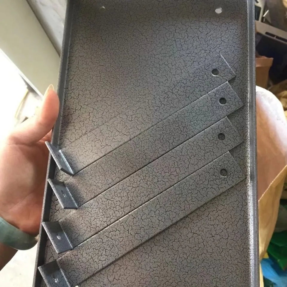 Black iron flip chip bracket for holding an electric planer, shown with dimensions
